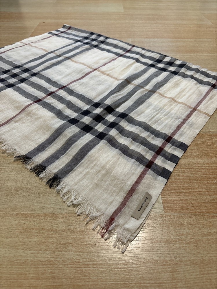 Burberry GAUGE Scarf Big Wool Silk Nova Check Authentic