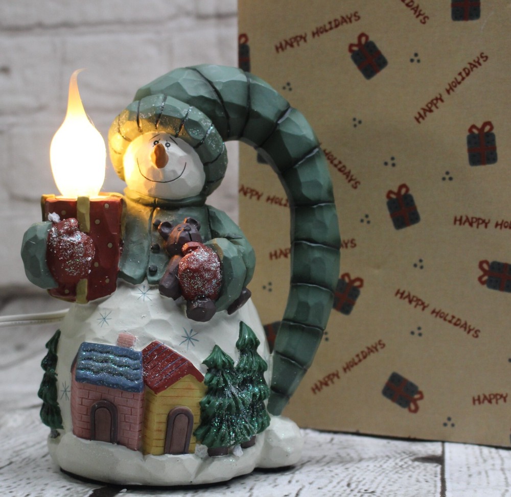 Vintage Lighted Christmas Snowman Decoration 6