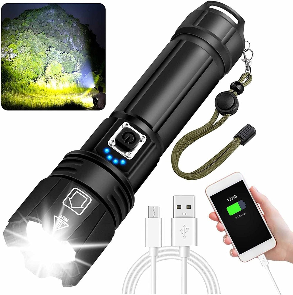 Rechargeable Flashlights High Lumens XHP70 Super Bright Tactical Flashlight 1...