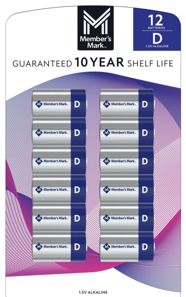 Members Mark Alkaline D Batteries 12 Pack Long Lasting Power-image