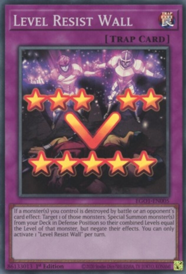 EGO1-EN005 Level Resist Wall Super Rare 1st Edition Near Mint Yugioh Card