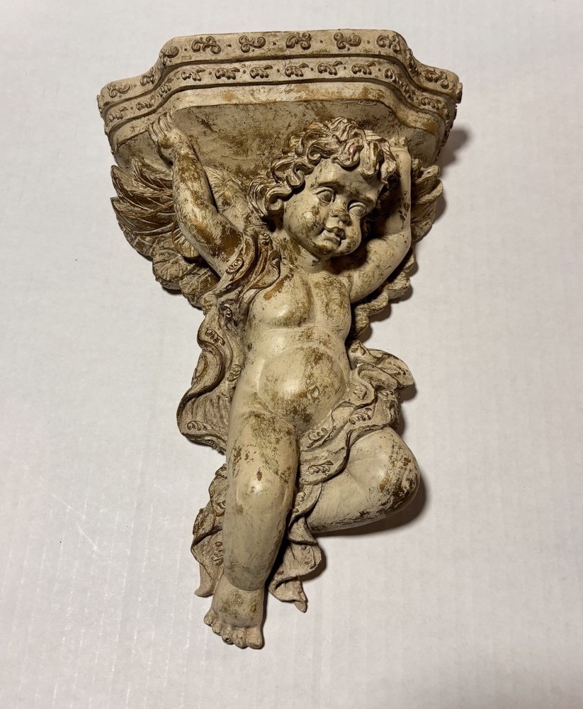 Large Vintage Cherub Wall Shelf 12