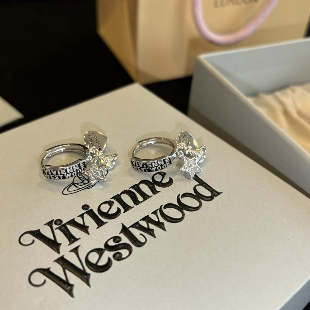 Vivienne Westwood Y2K Orb and Stars Drop Earrings New in Box B26