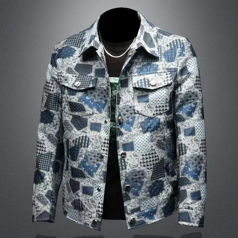 Men Luxury Fashion Bomber Embroidery Streetwear Long Sleeve Casual Jacket Coat
