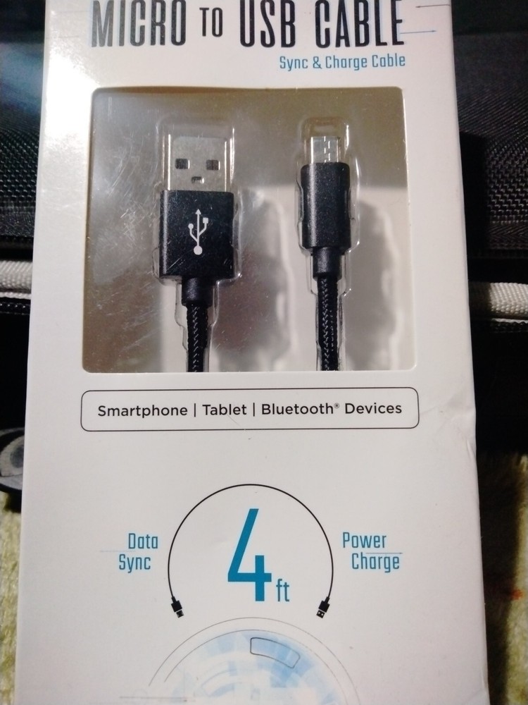 4ft Micro USB Cable by Infinitek - Fast Charging & Data Sync