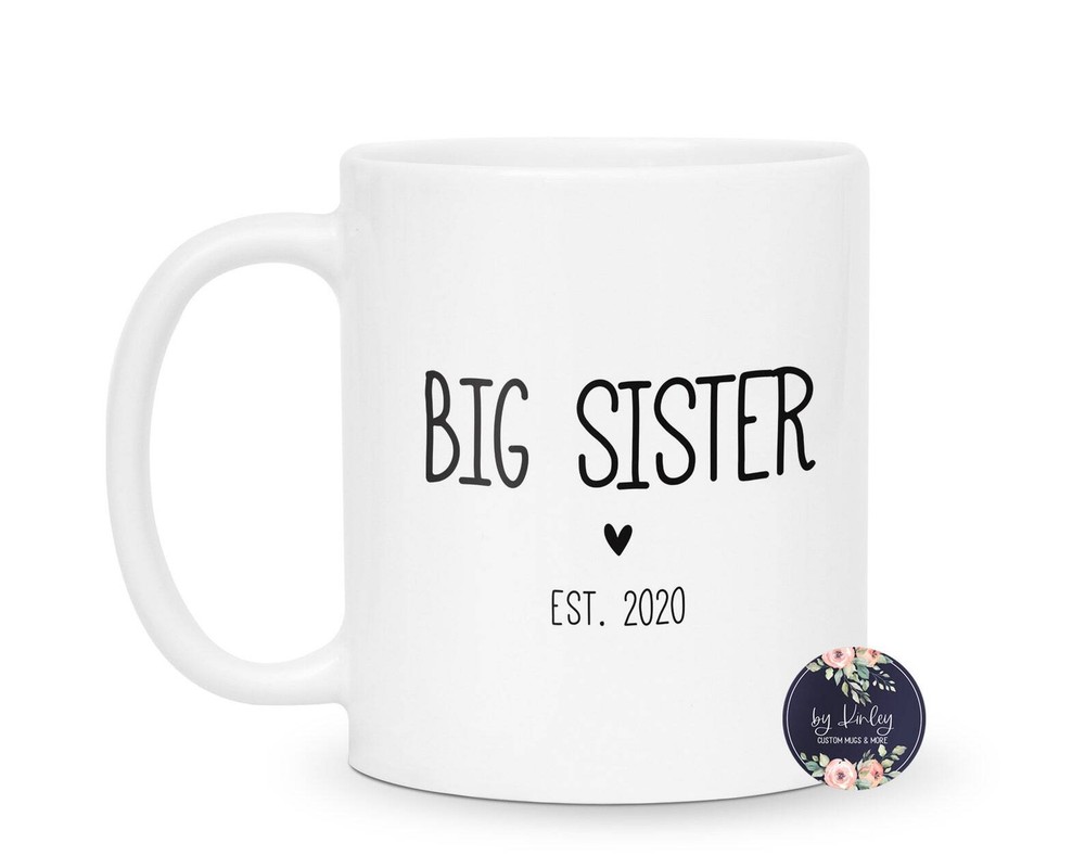 Gift For New Great Sister Pregnancy Announcement Coffee Cup Announce New Baby