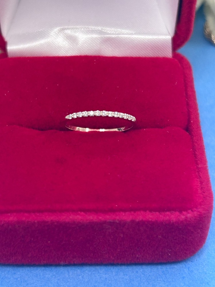 14K Solid Gold 13 Diamond Half Eternity Stylish Wedding Band for Her