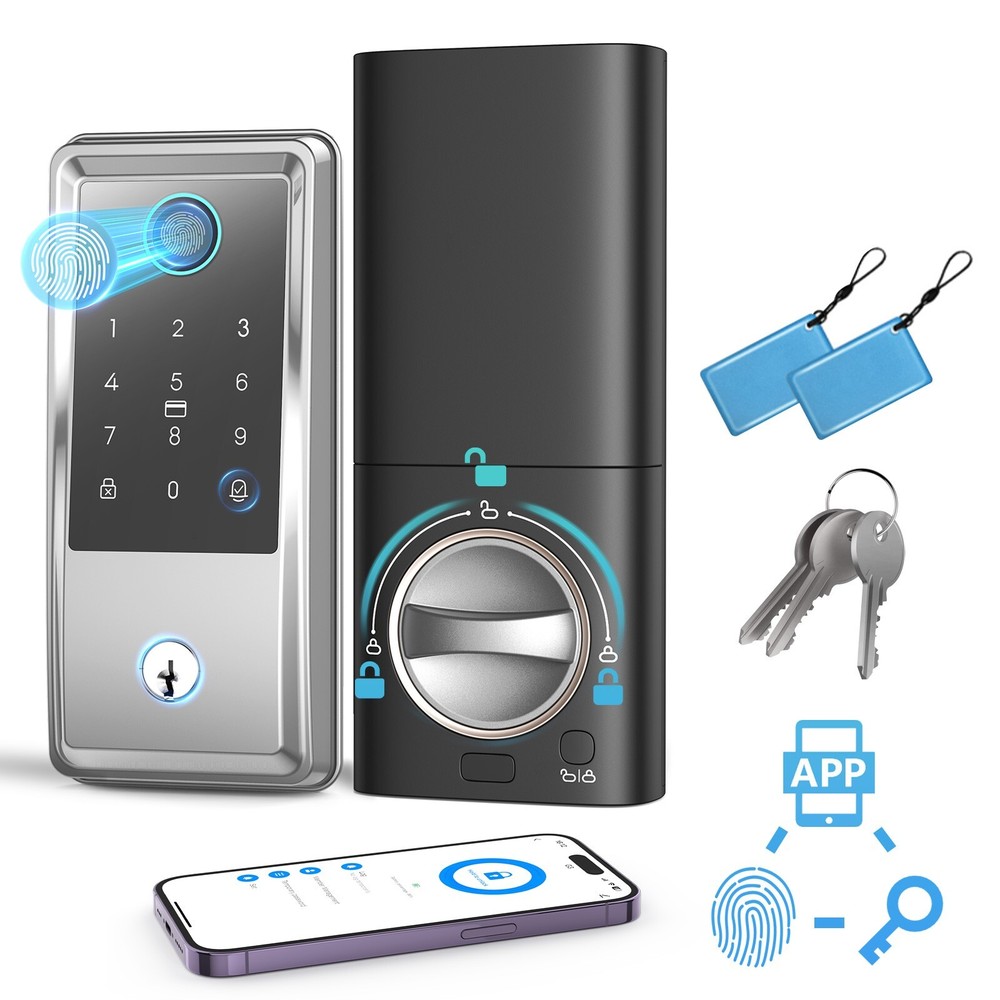 G6 Smart Fingerprint Door Lock with Doorbell - 6-in-1 Keyless Entry System