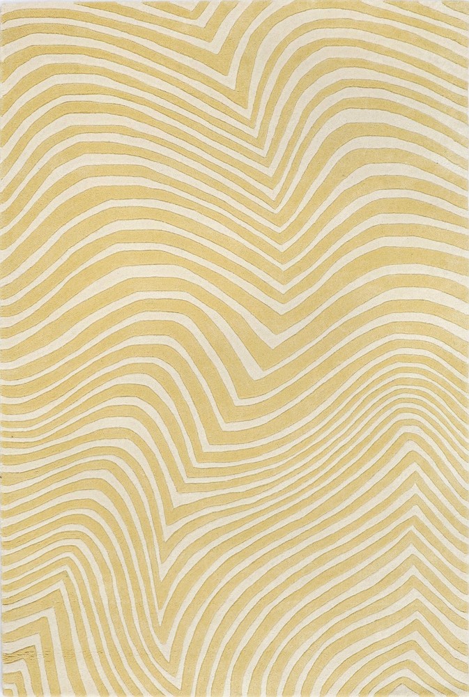 New modern hand tufted area rug in yellow with white cross line color Rug