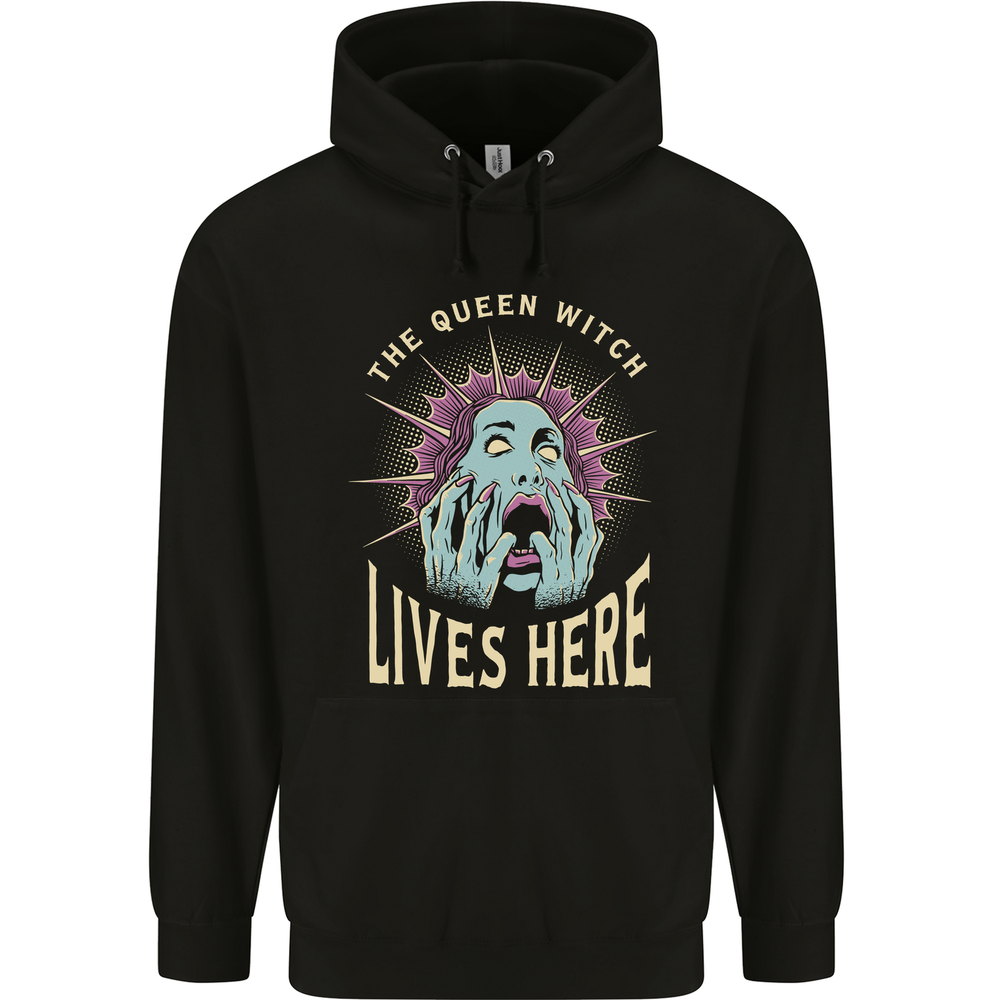 Queen Witch Funny Halloween Wife Girlfriend Mens 80% Cotton Hoodie