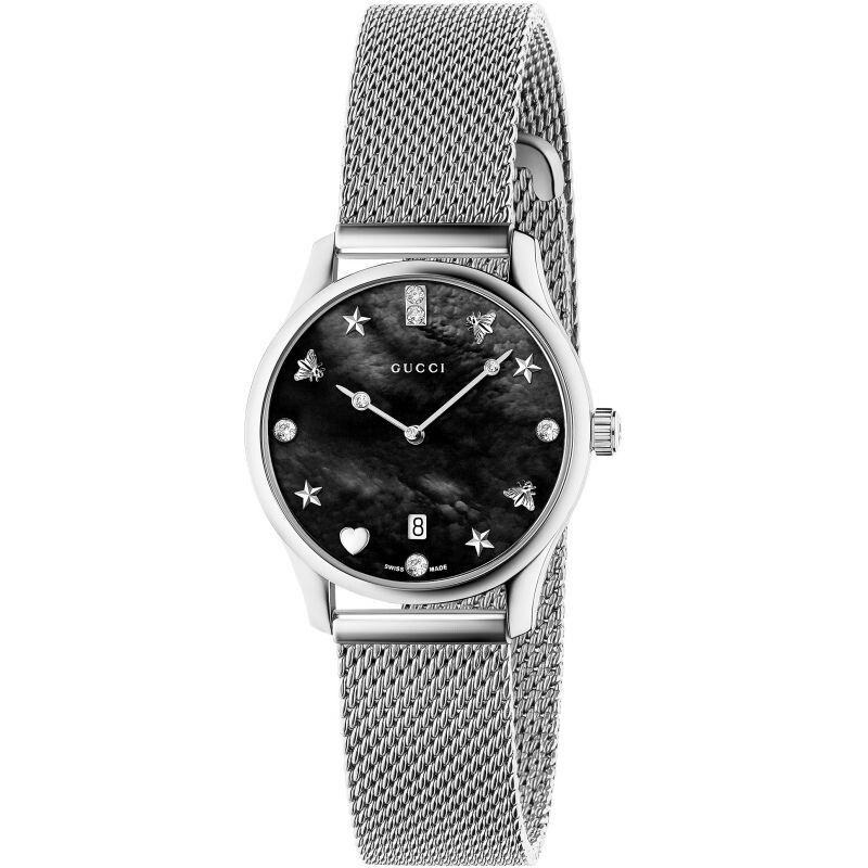 Gucci Women's G-Timeless Diamond Mother of Pearl Watch - YA1265001 ($2220 MSRP)