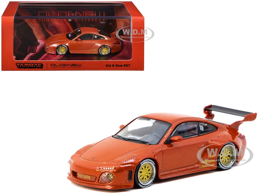OLD & NEW 997 ORANGE RED 1/64 DIECAST MODEL CAR BY TARMAC WORKS T64R-TL053-REM