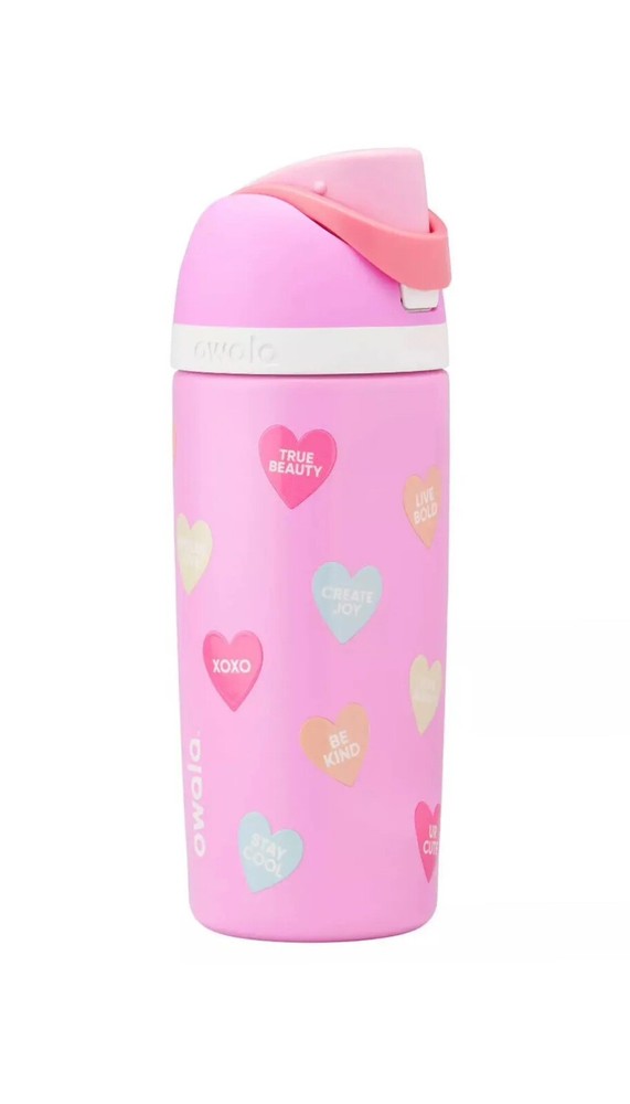 Owala Valentine's Day Sweetie Stainless Steel FreeSip 16oz Water Bottle Pink New