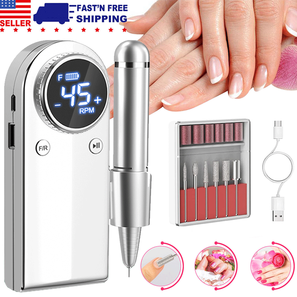 High-Speed 45000RPM Portable Nail Drill for Manicure & Pedicure - Fast US Shipping