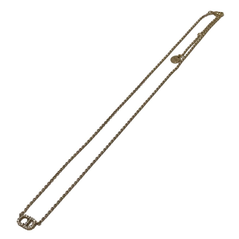 Dior D Lune CD Logo Gold Necklace Pre-Owned Luxury Jewelry