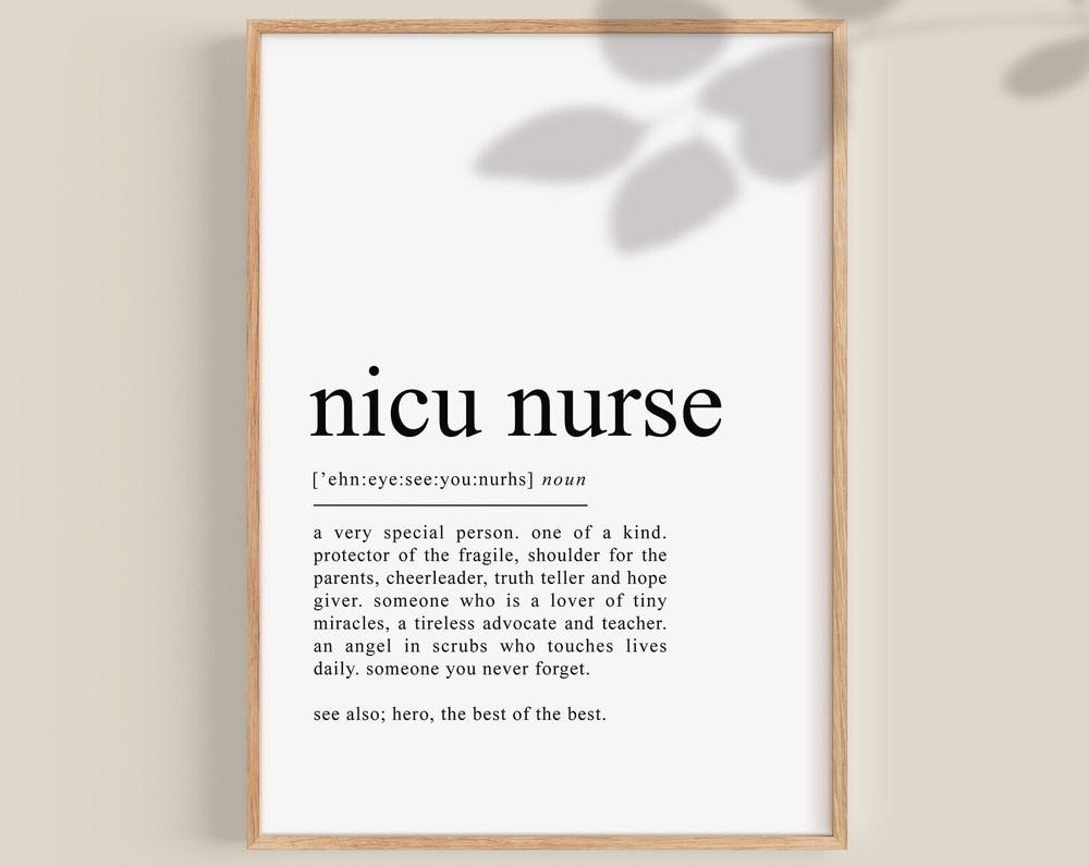 Nicu Nurse Definition Print Neonatal Icu Nurse Gift Icu Nurse Poster Nicu Nurse