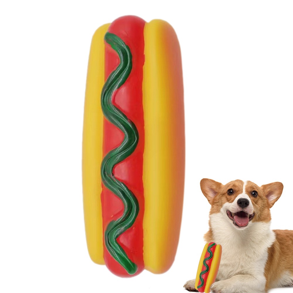 Hot Dog Sausage Squeaky Dog Toy for Aggressive Chewer Puppy Dog Chew Toy