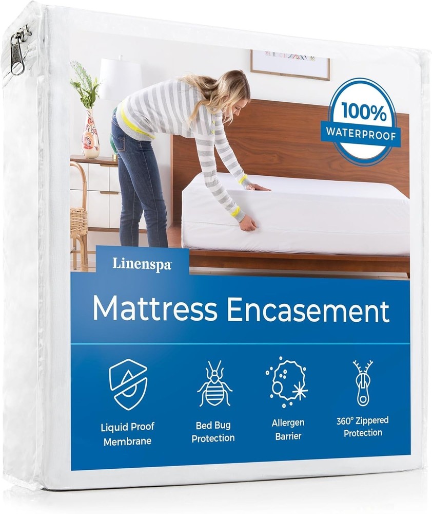 Zippered Waterproof Mattress Encasement Twin White