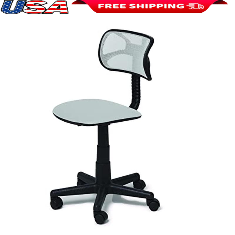 L-Shaped Swivel Mesh Desk Chair Armless Adjustable Height Home Office Ergonomic