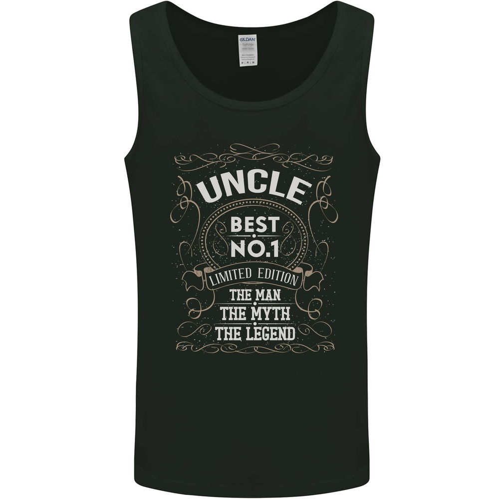 Fathers Day No 1 Uncle Man Myth Legend Mens Vest Tank Top