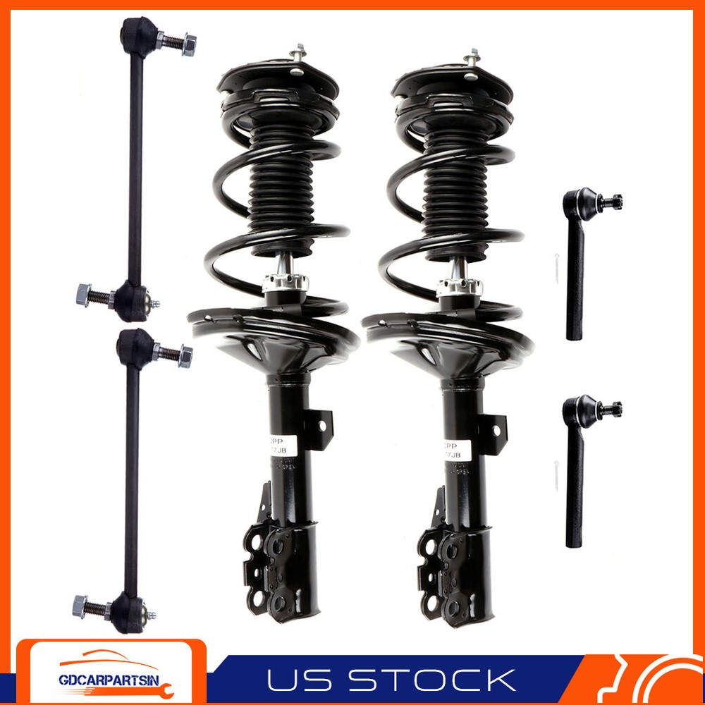2004-2007 Toyota Highlander RX330 Front Suspension Kit - Struts Springs Sway Bar Links Tie Rods