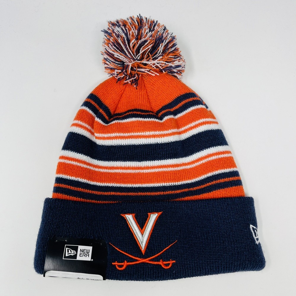 New Era NCAA Virginia Cavaliers Cuff Mens Beanie Toboggan Winter Hat Stripped