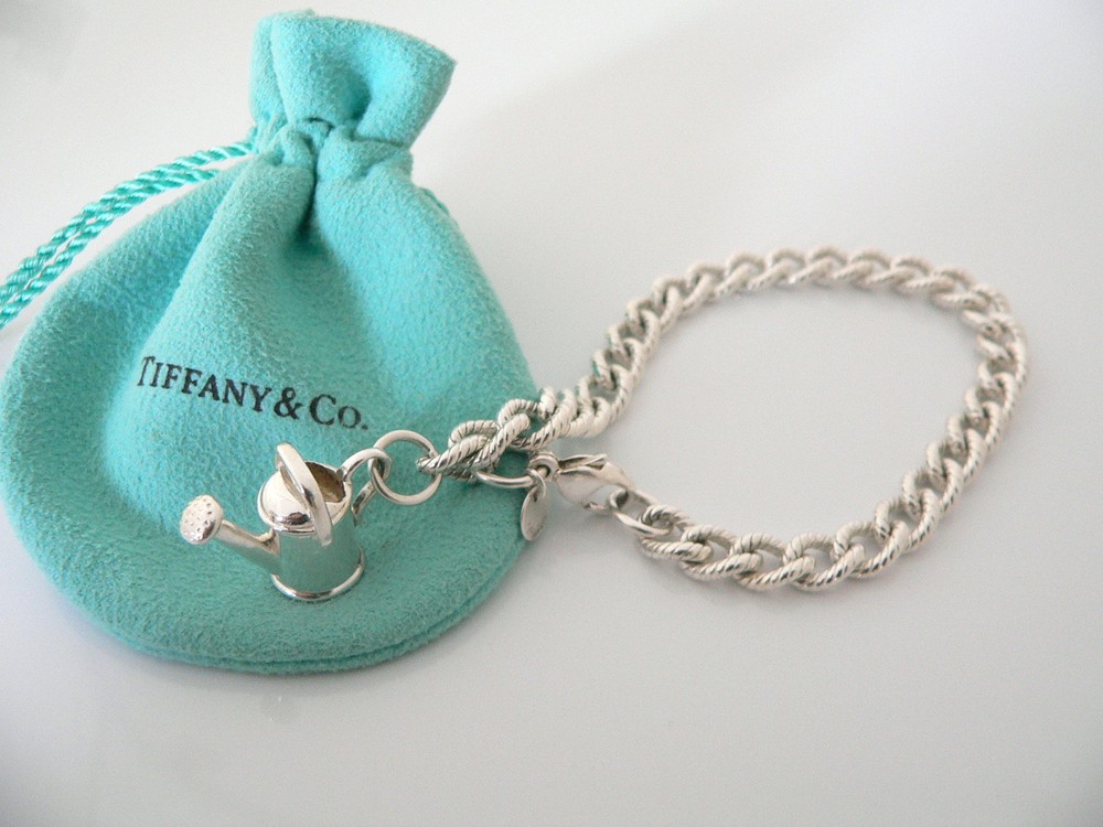 Tiffany & Co Watering Can Charm Bracelet 8 Inch Bangle for Garden Lovers