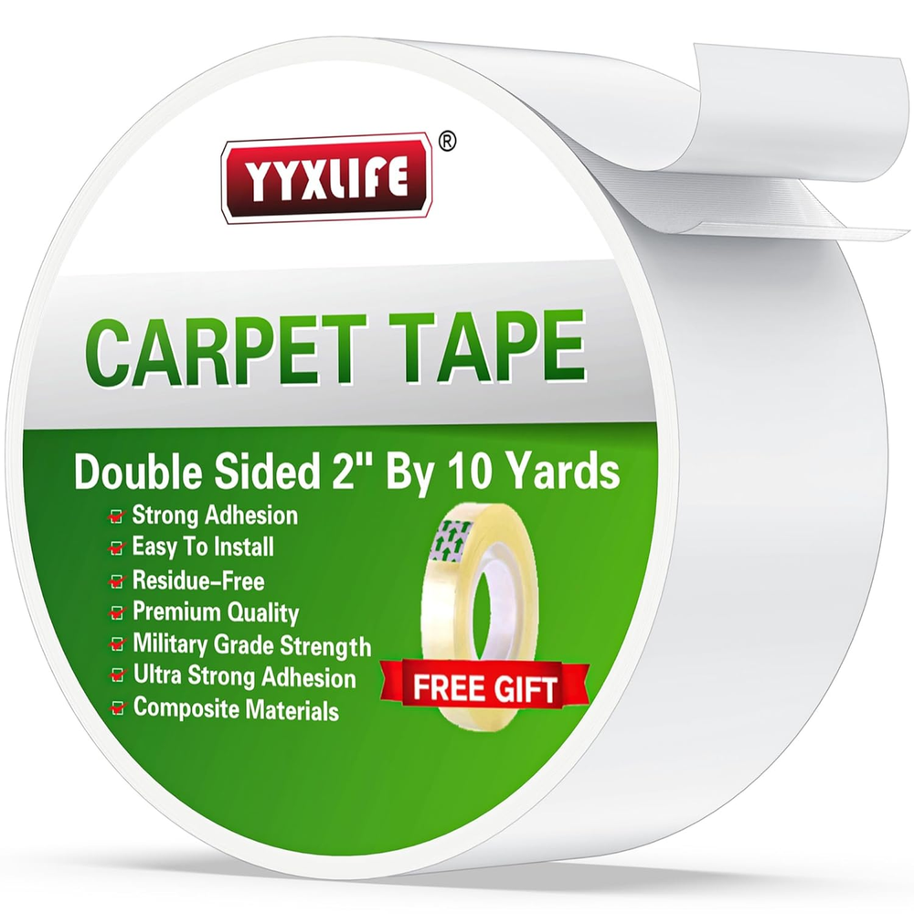 Double Sided Removable Rug Tape - Carpet Adhesive for Hardwood Floors,Non Slip A