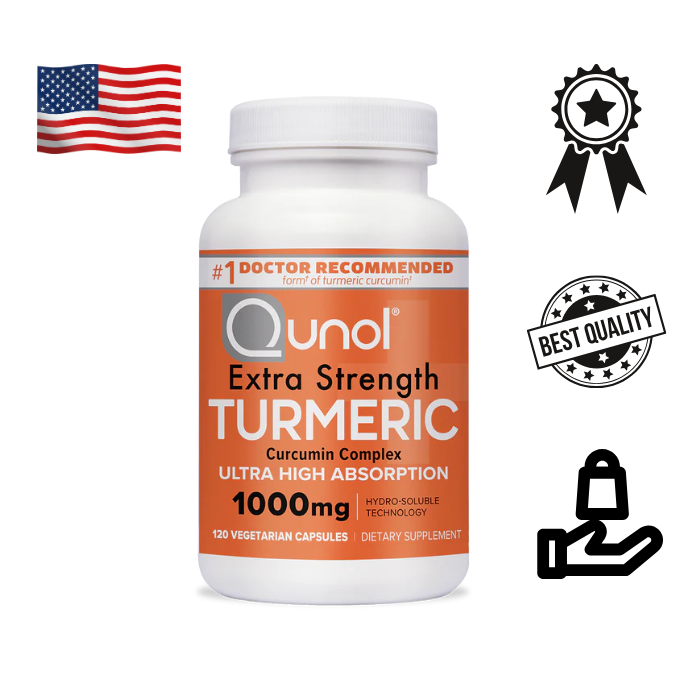 Qunol Turmeric Curcumin 1000 mg 120 Capsules - 2 Months Supply