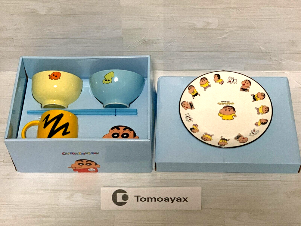 ◉▲Crayon Shin-chan Pottery Kitchen Tableware Gift Box Set New Shipping from JPN2