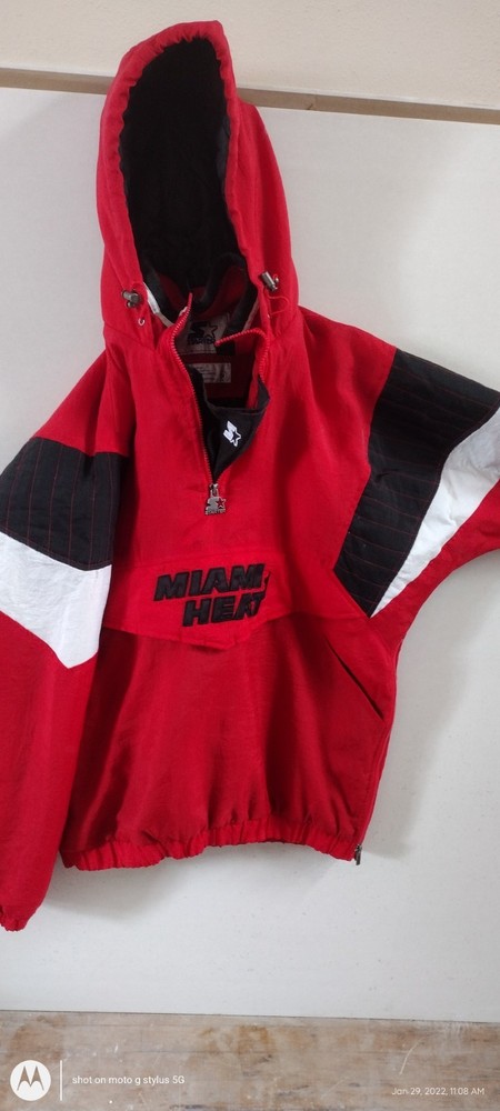 RARE  Vintage Starter Miami Heat Quilted Pullover Starter Jacket 90s Men’s M