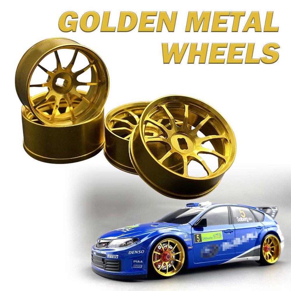 metal 4Pcs wheels for MINI-Z mosquito car AWD MA020 030 ATM DRZ BZ3 GLA Gold