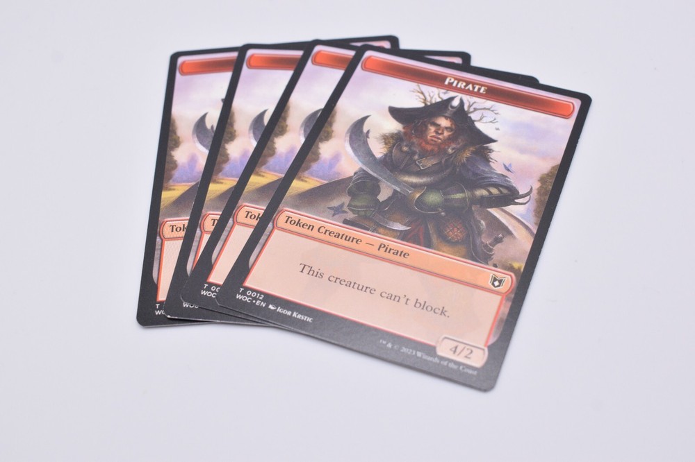 MTG-X4-Commander: Wilds of Eldraine-Pirate   Human Soldier Double-Sided Token