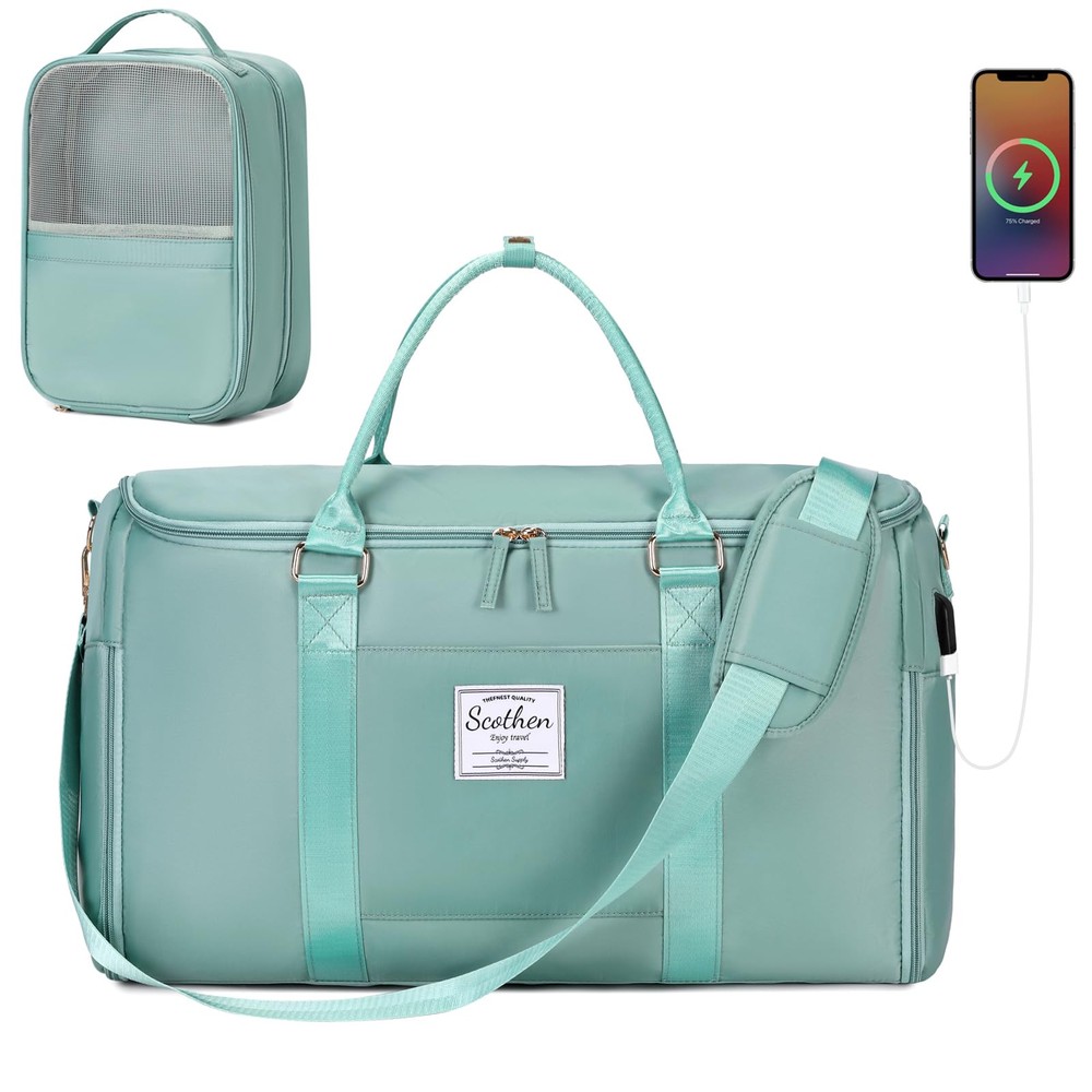 Convertible Travel Garment Duffle Bag for Carry On with Toiletry Pouch  