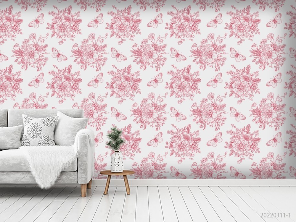 3D Flowers Butterfly Pattern Wall Murals Wallpaper Murals Wall Sticker