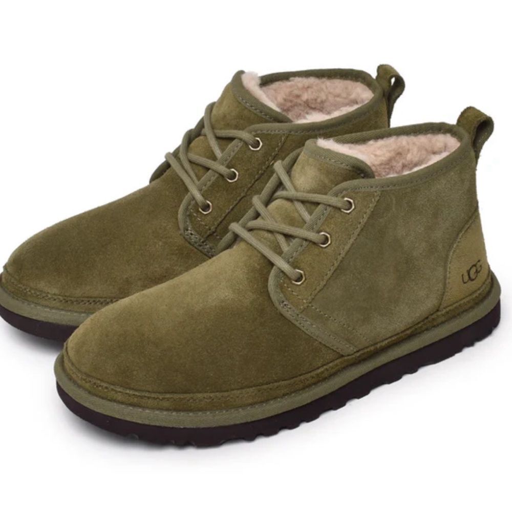 UGG® Neumel Chukka Burnt Olive Suede Lace Up Booties Boots Size 6