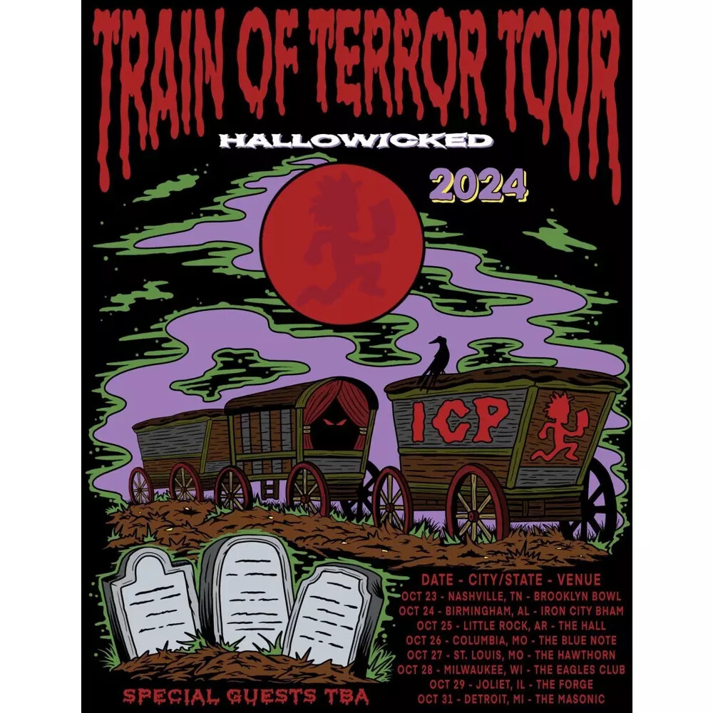 Poster Insane Clown Posse ICP's Train Of Terror Tour 2024 2025 Poster,