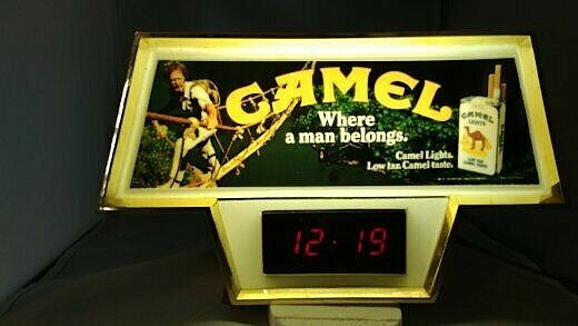 Camel Bar Neon Light With Functional Clock Vintage Sign