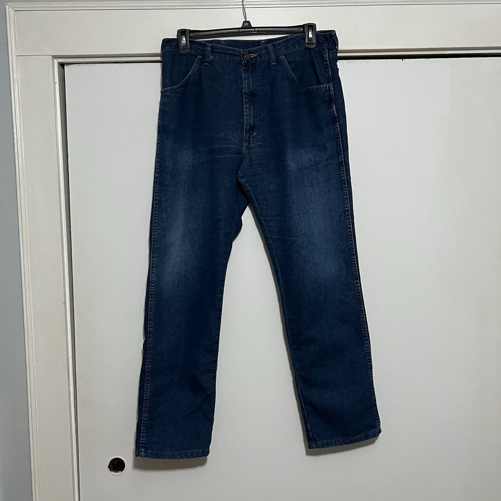 Wrangler Men's Straight Leg Regular Fit Denim Blue Jeans Size 36 X 32