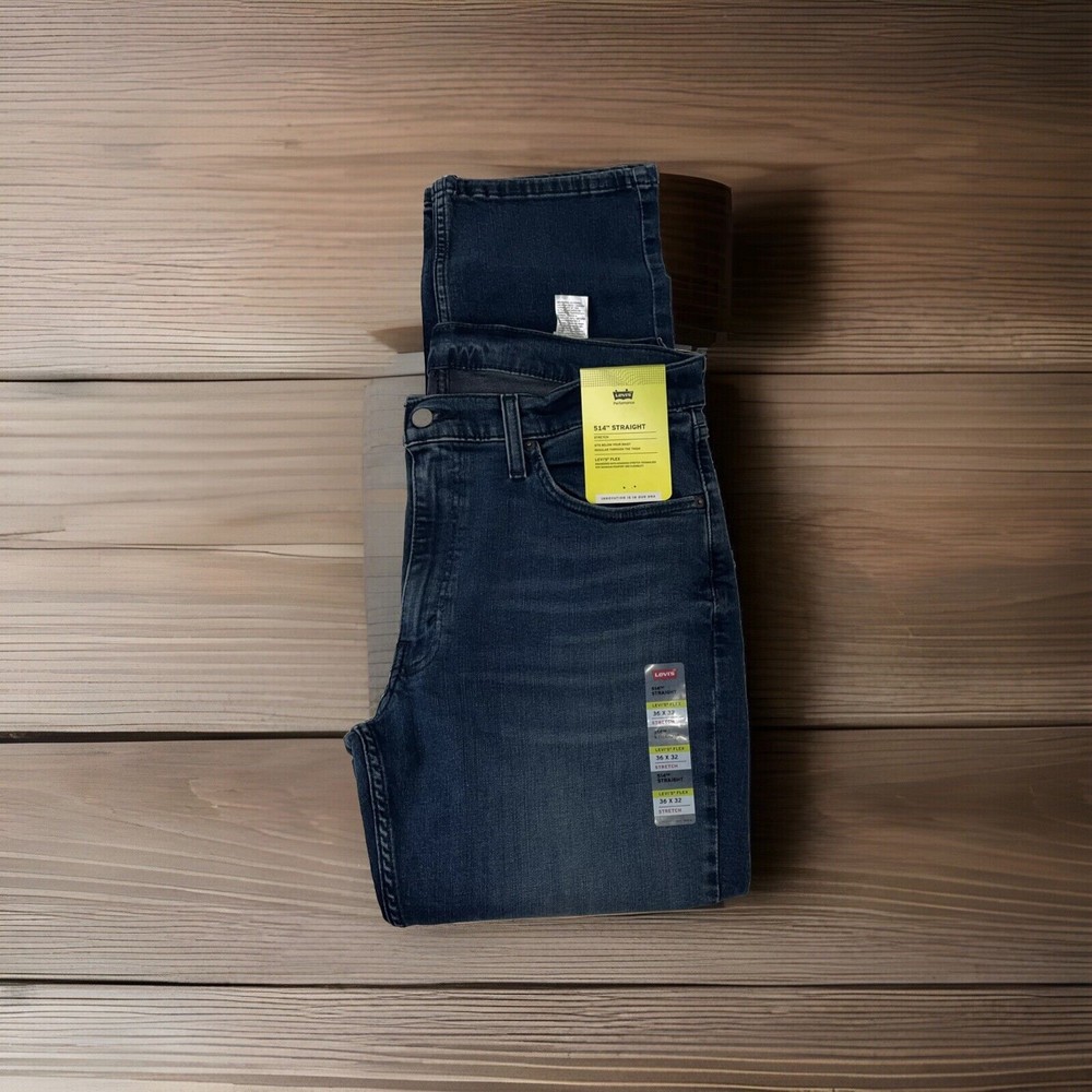 NWT All Tags Attached 514 Levi’s Straight Stretch Flex Jeans 36x32 Was $69.50