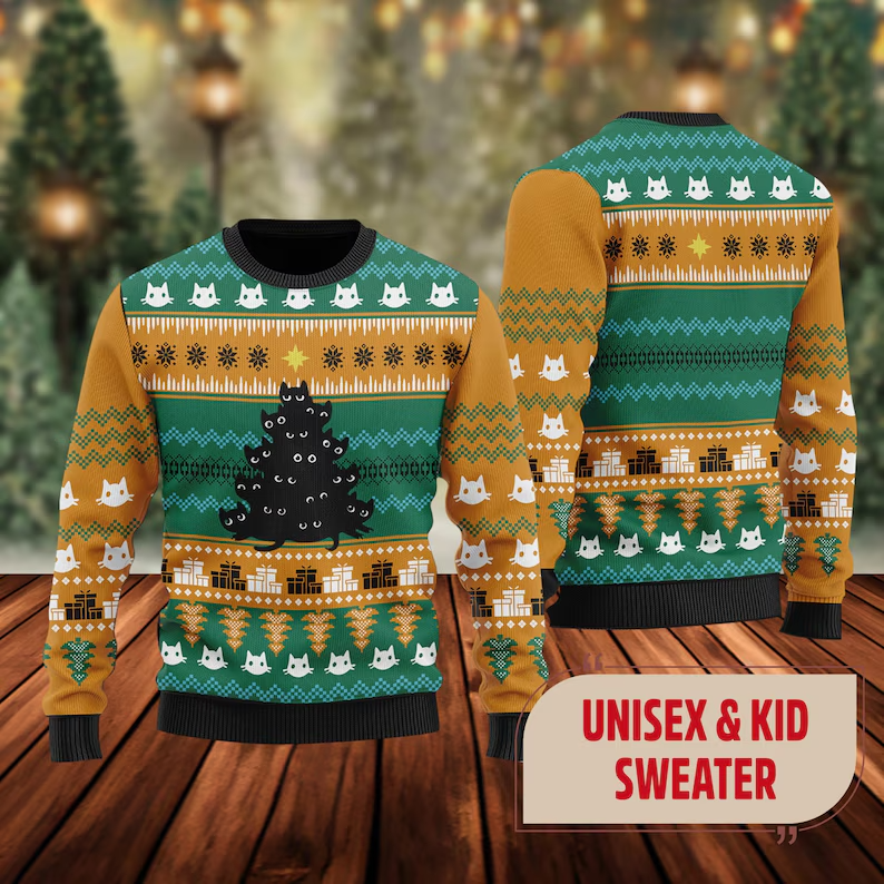 BG Cute Cats 3D All Over Printed T-shirt Fan Gift, Animal Lovers Ugly Christmas