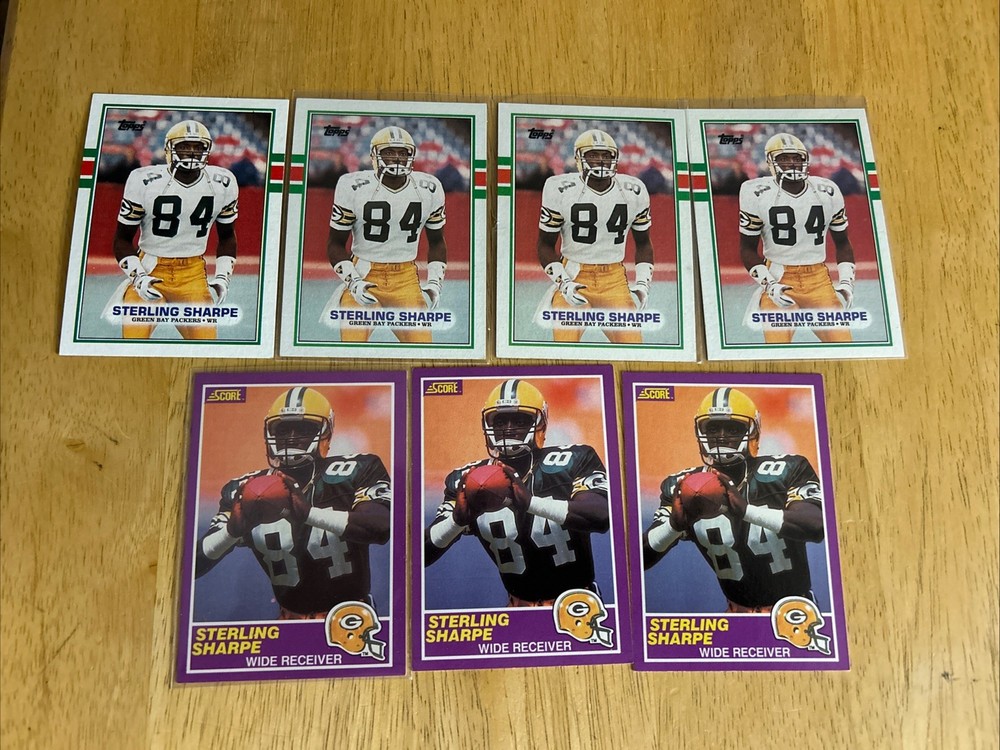 Sterling Sharpe Packers 1989 Score Topps Rookie Lot Of 7 Cards