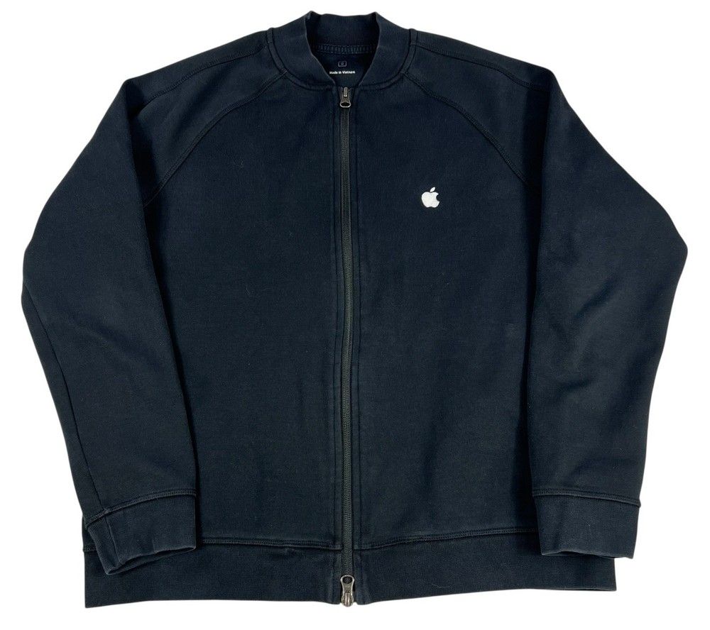 Apple Jacket Mens Small Black Full Zip Store Employee Uniform Embroidered Logo