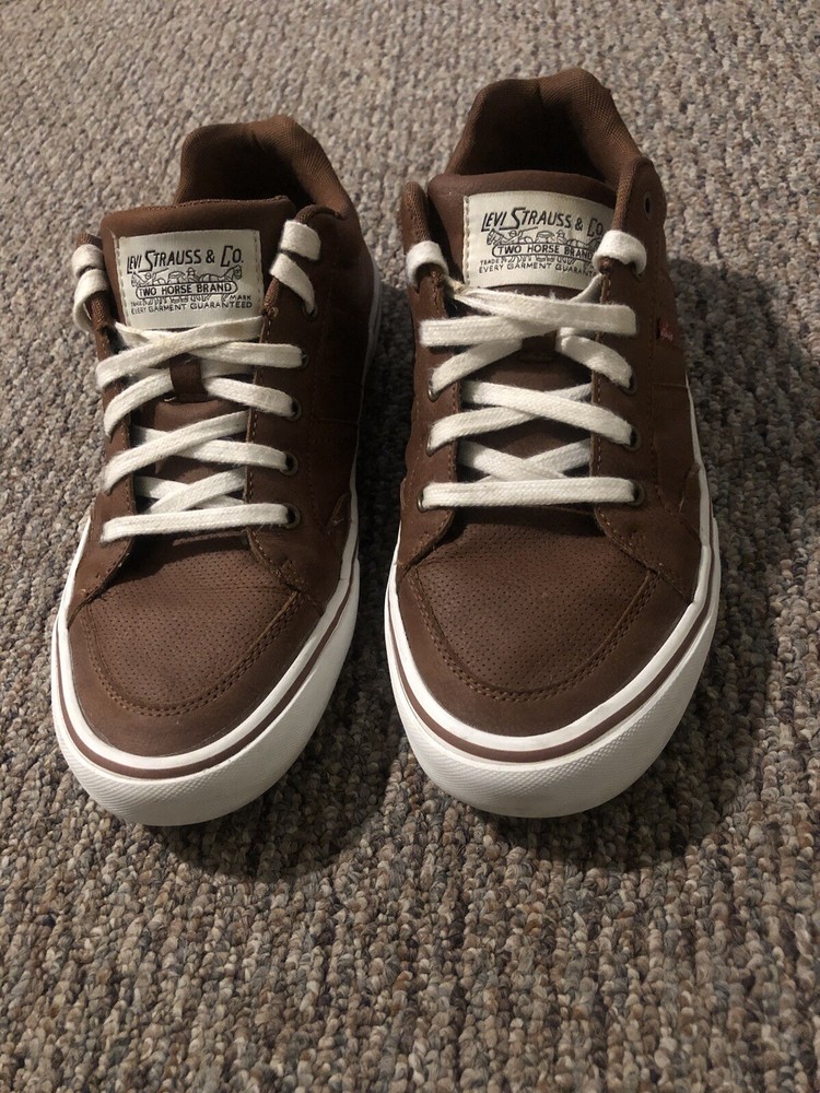 Levi's Mens Avery Brown Leather Casual Size 8.5