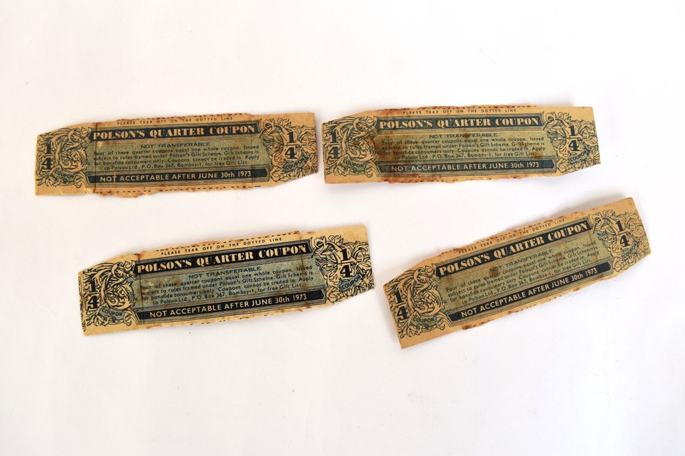 Vintage Polson's Quarter Coupon Advertising Paper Unused Gift Coupons Issued 4Pc-image
