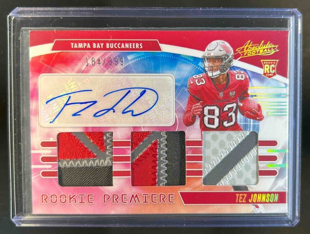 2025 Absolute Tez Johnson Rookie Materials Auto RC Patch #184/399