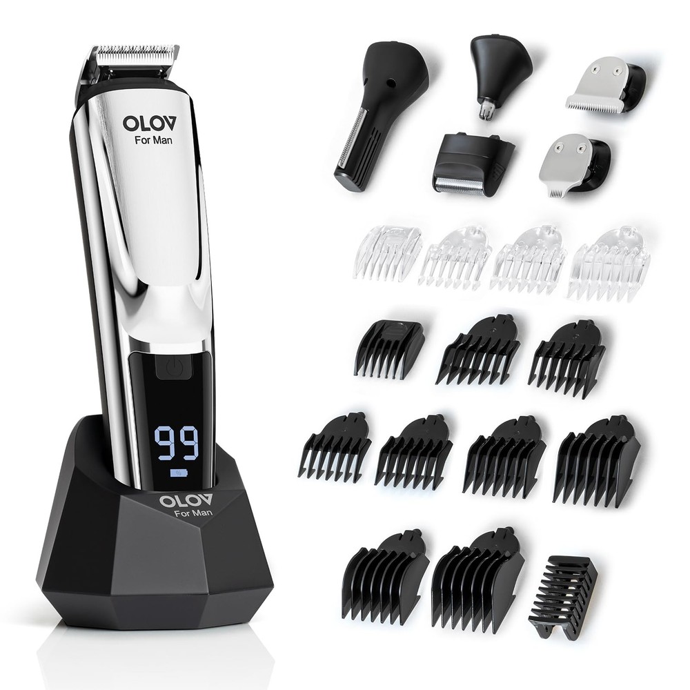 Beard Trimmer Kit for Men - 21pc Grooming Set with Electric Mustache & Beard Trimmer