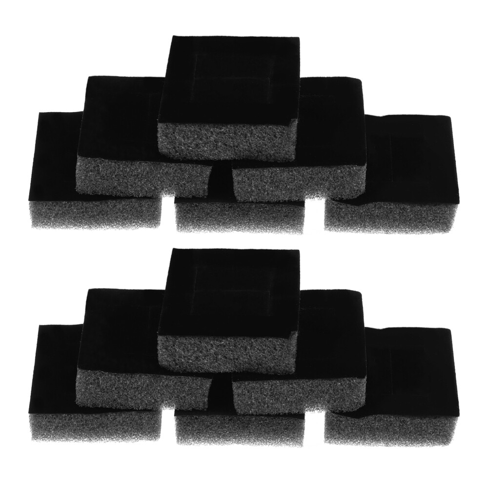 20 Pcs Jewelry Box Inserts for Boxes Black Sponge Travel