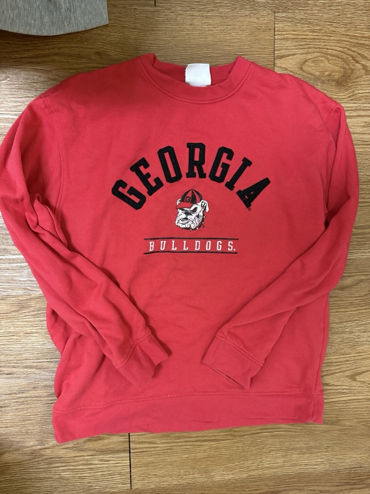 University Of Georgia Bulldogs Champion Vintage Style Red Crewneck Size Large