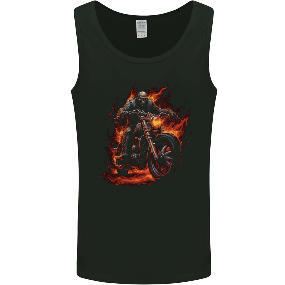 Skull Biker Motorcycle Motorbike Grim Reaper 24 Mens Vest Tank Top